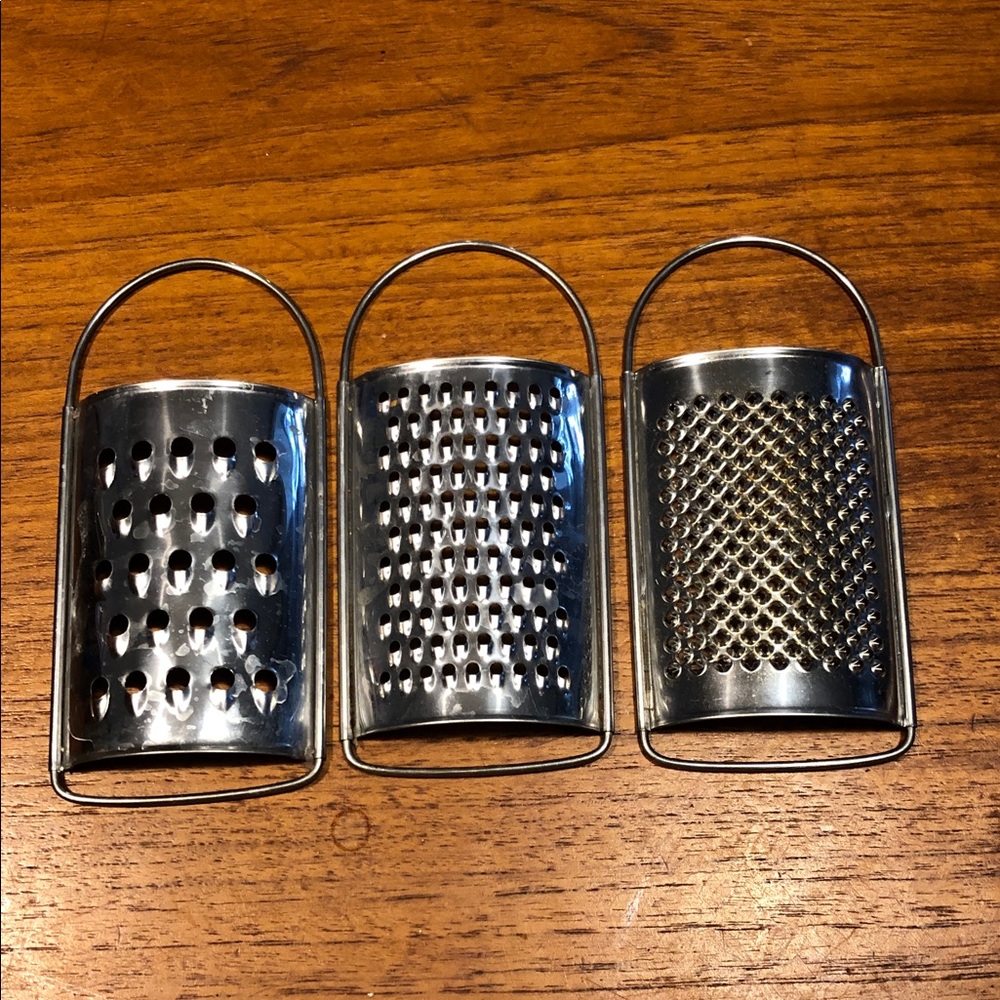 Silver Mini Handheld Grater Set - 3-Pack